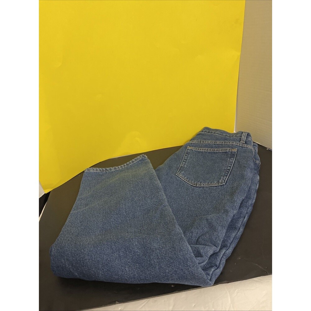 LL Bean Relaxed Fit Women's 14 Petite Blue Denim Jeans Pants Inusullated